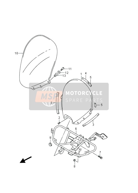 Suzuki UH125(Z)(ZE) BURGMAN 2013 Pare-vent (UH125 P19) pour un 2013 Suzuki UH125(Z)(ZE) BURGMAN